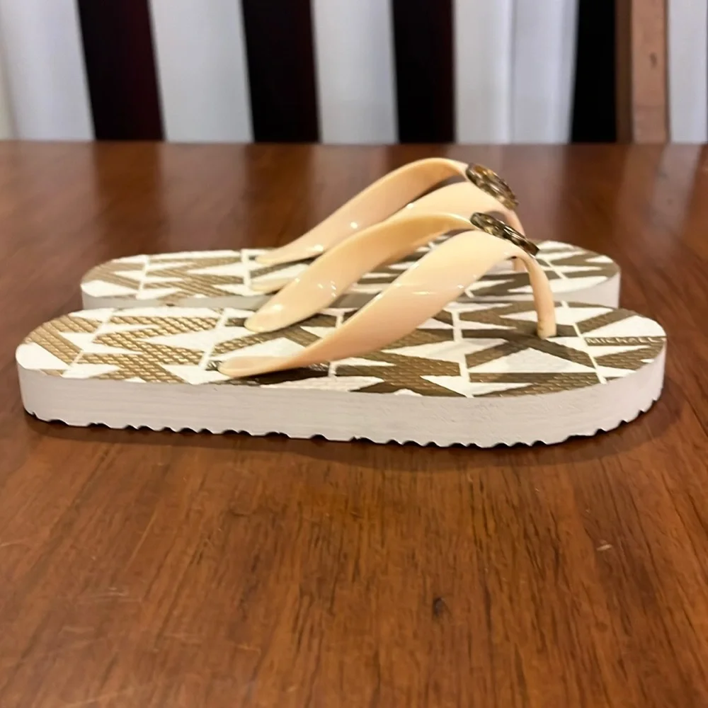 Michael Kors Jetset Flip Flops Sandals Shoes new Girls Youth Sizes DISCOLORED